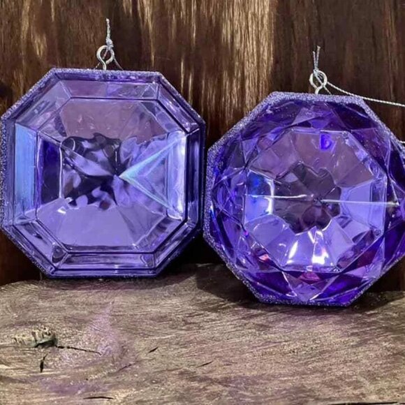 Set of 2, Jewel Ornaments, 4 Inch, Gem Ornaments, Wreath Attachment, Centerpiece - Picture 10 of 13